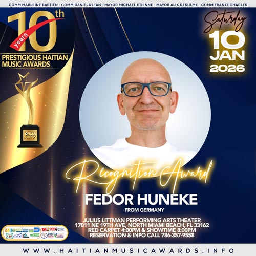 Fedor Hüneke - Prestigious Haitian Music Awards 2026